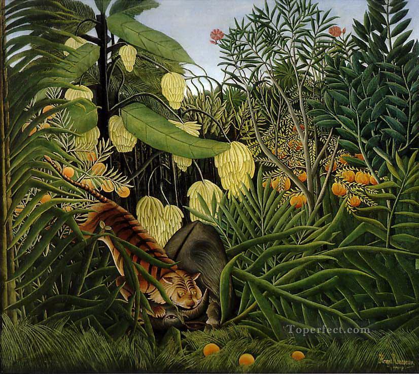 虎と水牛の戦い アンリ・ルソー ポスト印象派 素朴な原始主義油絵